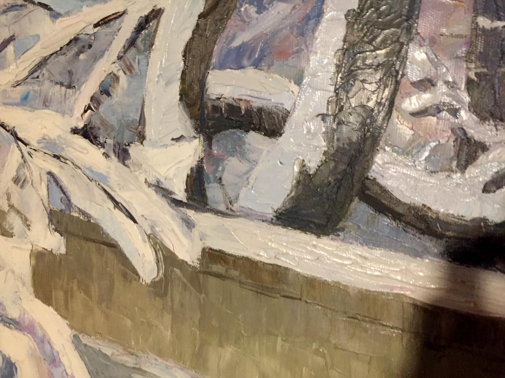 Oil painting Winter sketch by Sabadysh Petr Yevlampievich: snowy branches