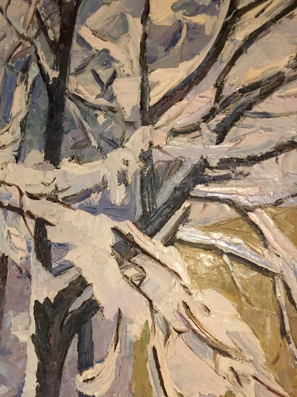 Oil painting Winter sketch by Sabadysh Petr Yevlampievich: snowy branches