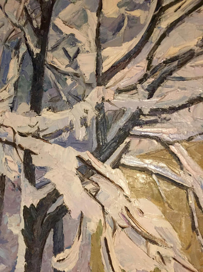 Oil painting Winter sketch by Sabadysh Petr Yevlampievich: snowy branches