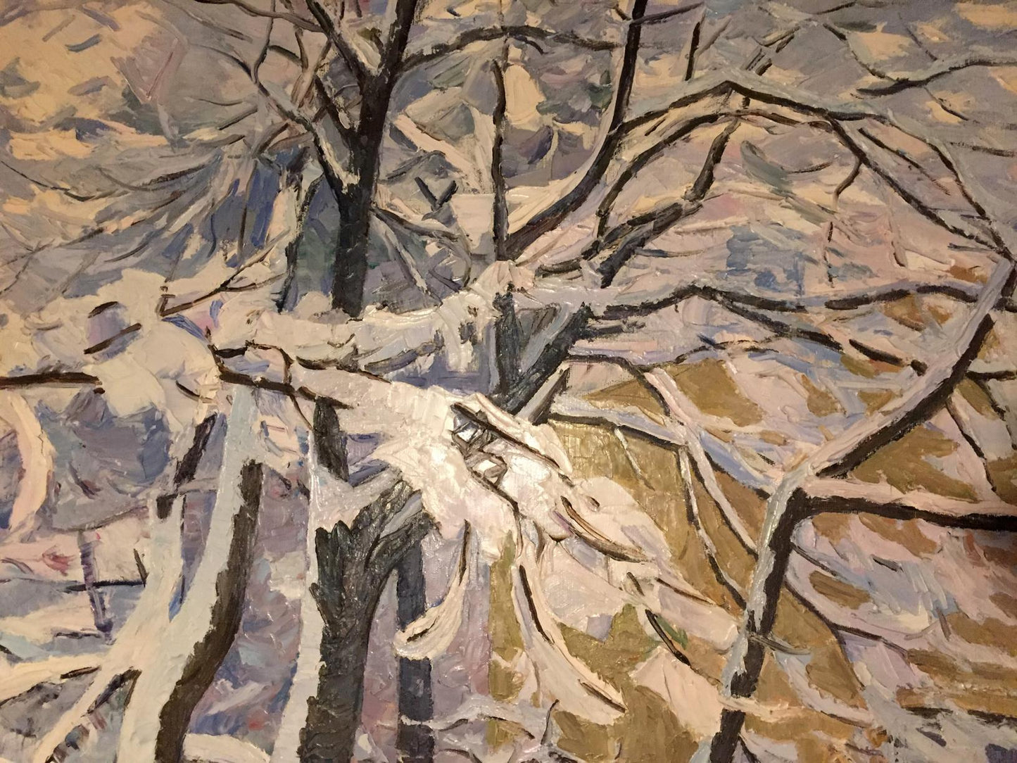 Oil painting Winter sketch by Sabadysh Petr Yevlampievich, snowy branches