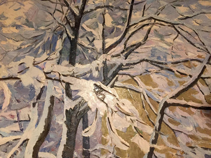 Oil painting Winter sketch by Sabadysh Petr Yevlampievich, snowy branches