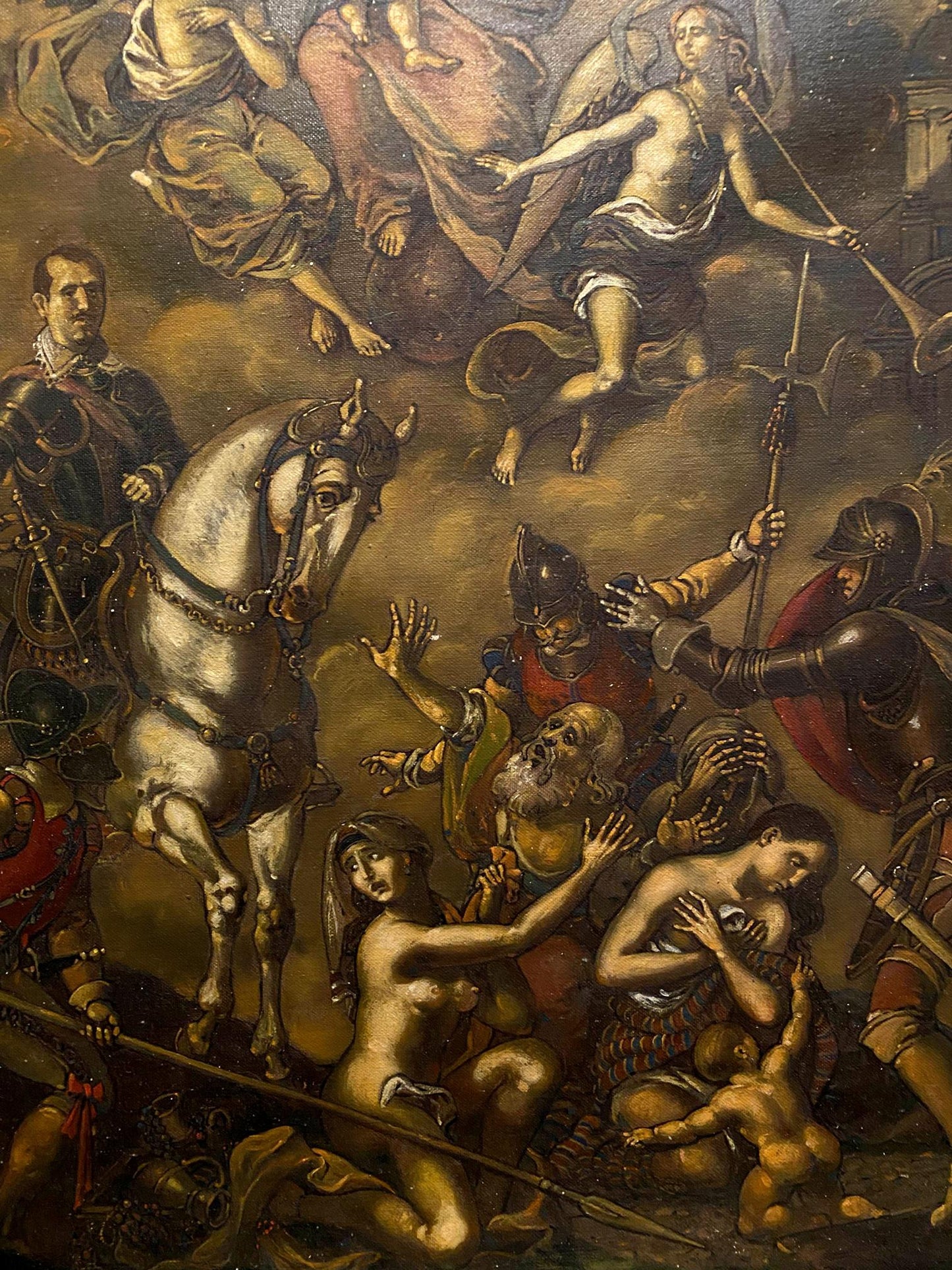 Dramatic oil painting of Assault on Breda battle by Oleg Litvinov