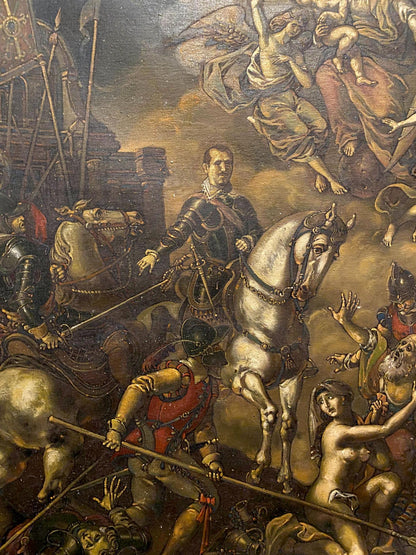 Oil painting Assault on the city of Breda by Oleg Litvinov with knight