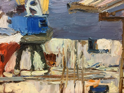 Oil painting of ship port by Stolyarenko Petr Kuzmich