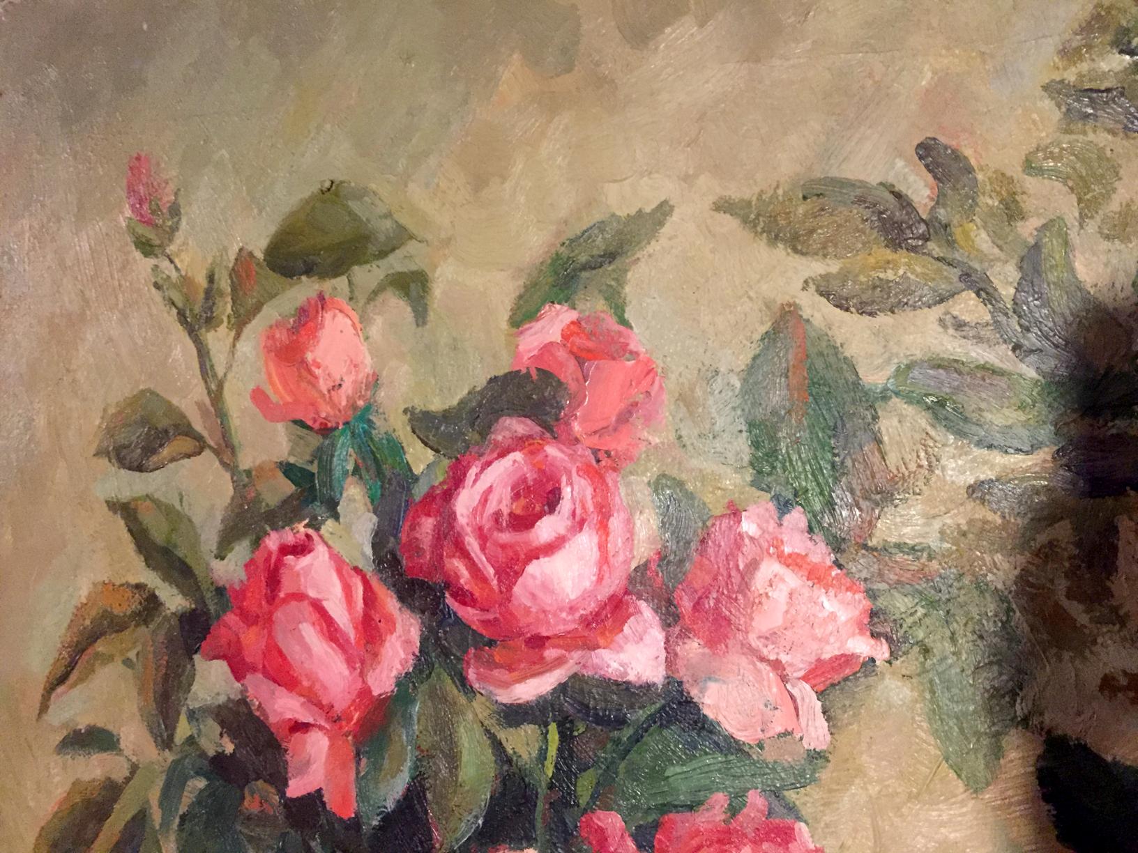 Oil painting titled "Flowers and Berries" by Vladimir Monastyretsky
