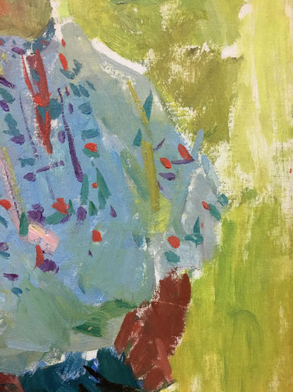 Oil painting portrait of girl by Naumova Tamara Sergeevna, vibrant abstract colors