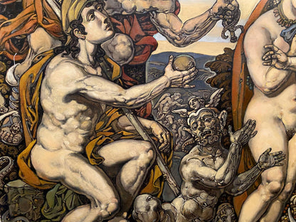 Oil painting The Judgment of Paris by Litvinov Oleg Arkad’yevich, muscular nude male
