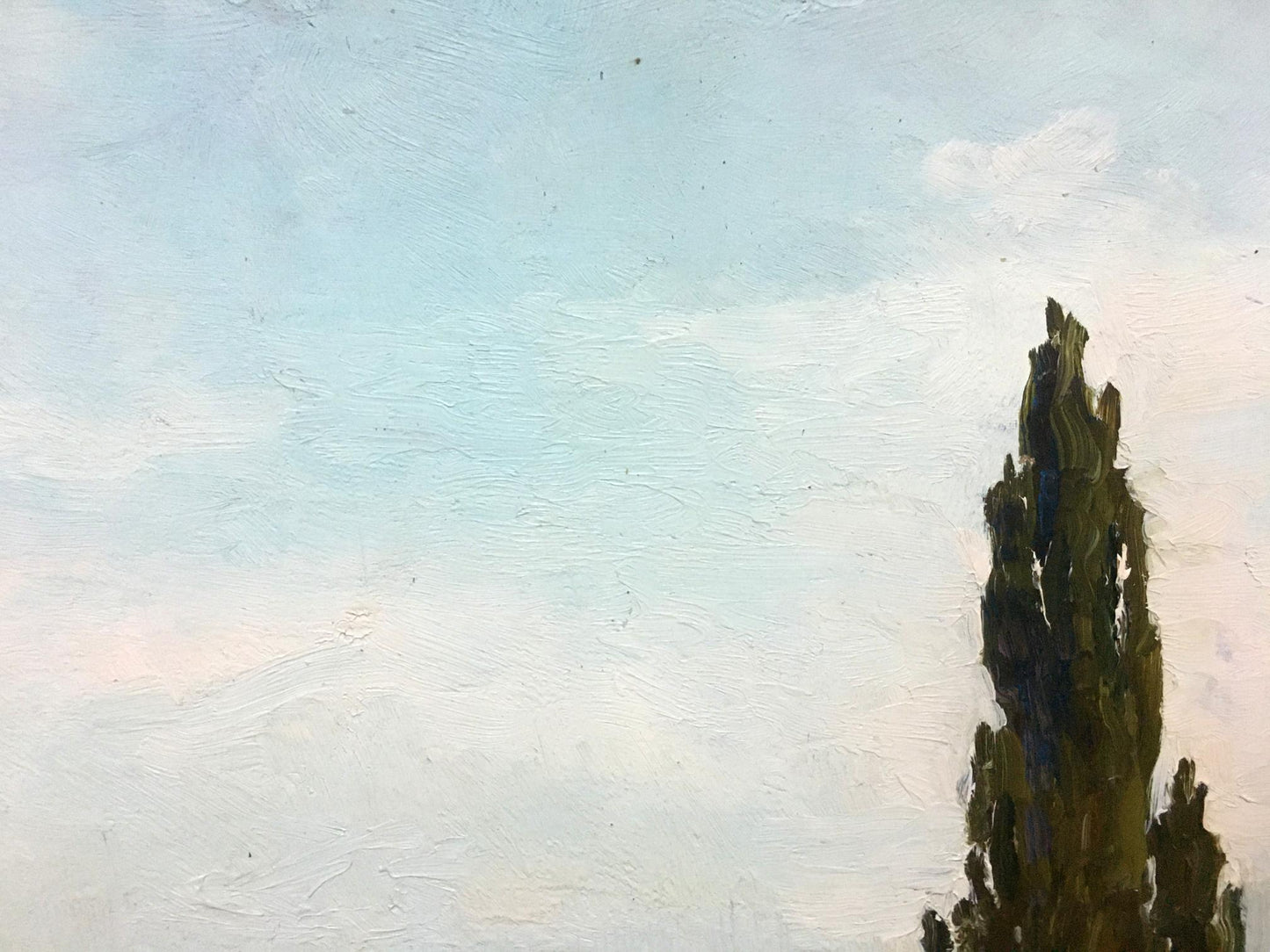 Impressionistic tall evergreen tree by Bronstein Mark Emmanuilovich