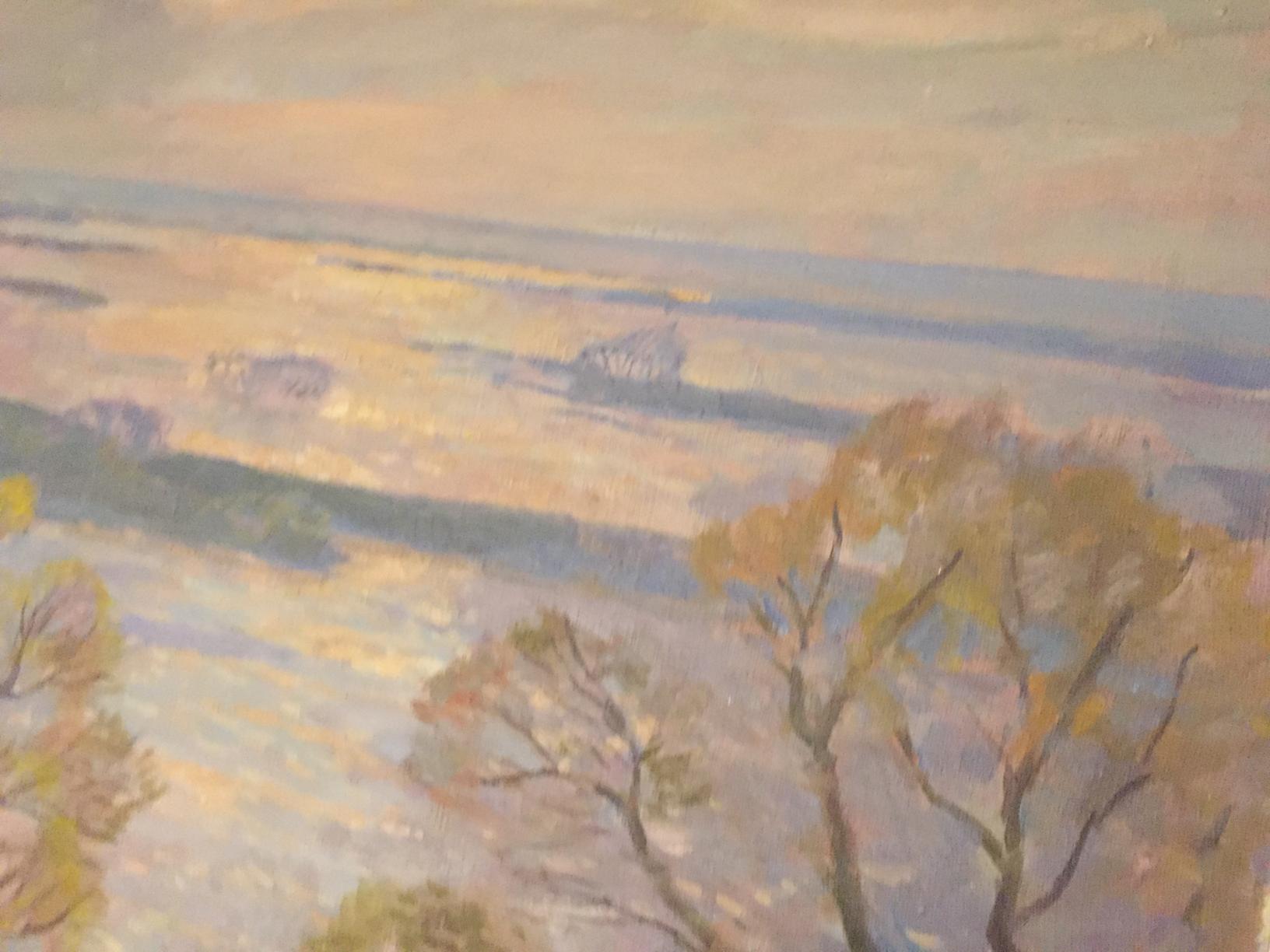 Oil painting Flood by Rapoport Boris Naumovich impressionistic hills