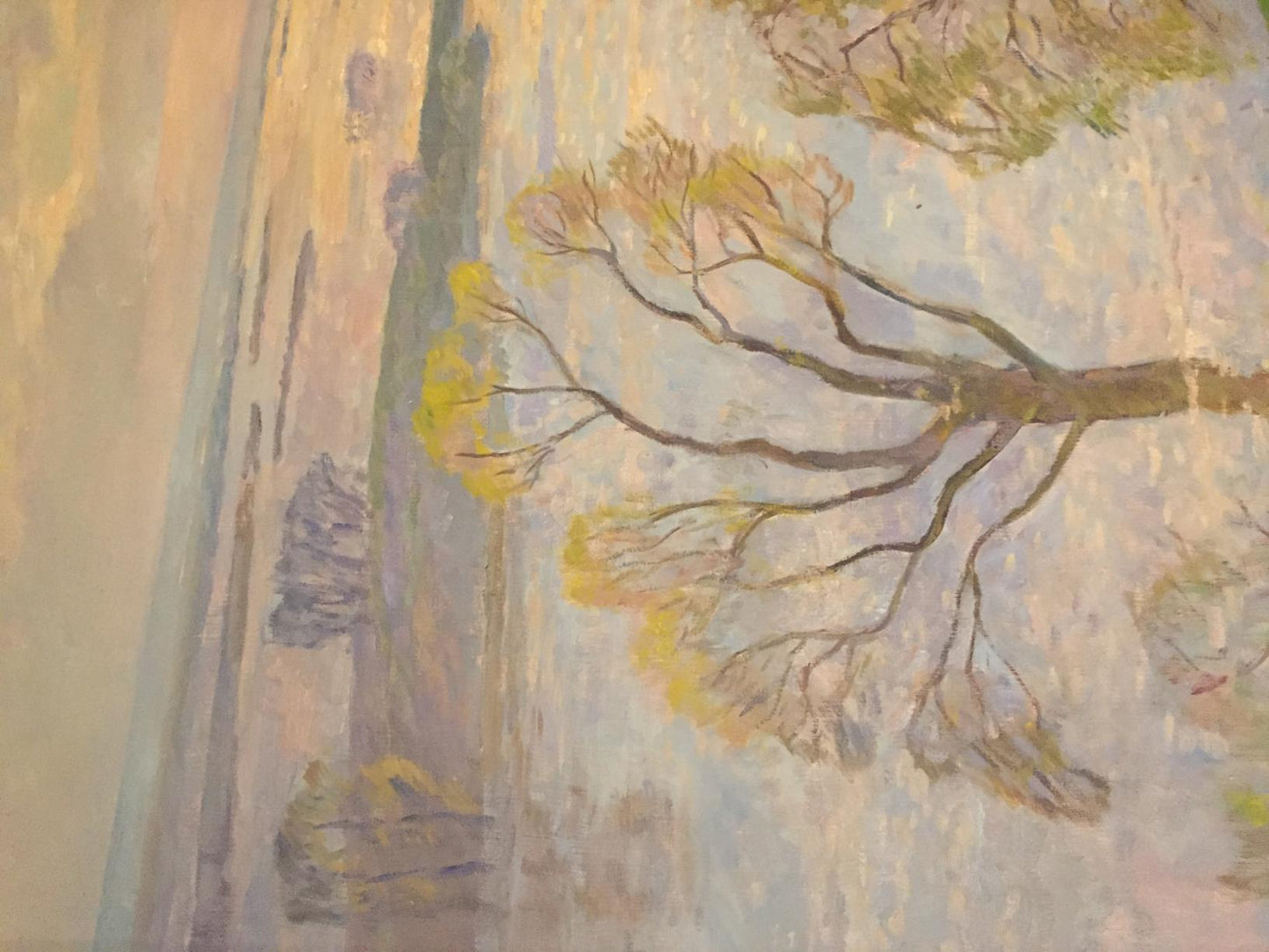 Oil painting Flood by Rapoport Boris Naumovich: tree with golden leaves