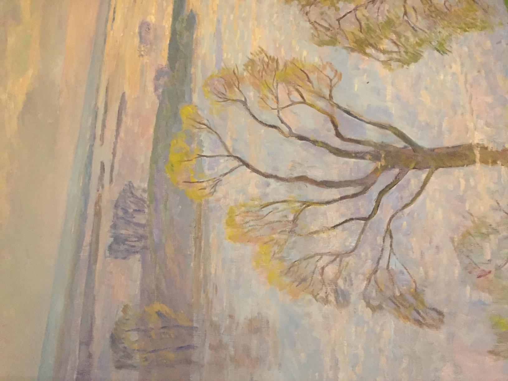 Oil painting Flood by Rapoport Boris Naumovich: tree with golden leaves
