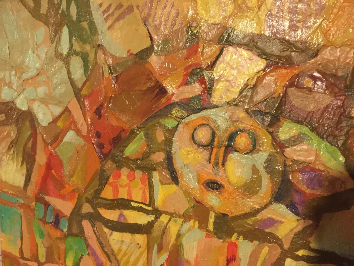 Abstract oil painting Palimpsest by Stadnik Vladimir with stylized face