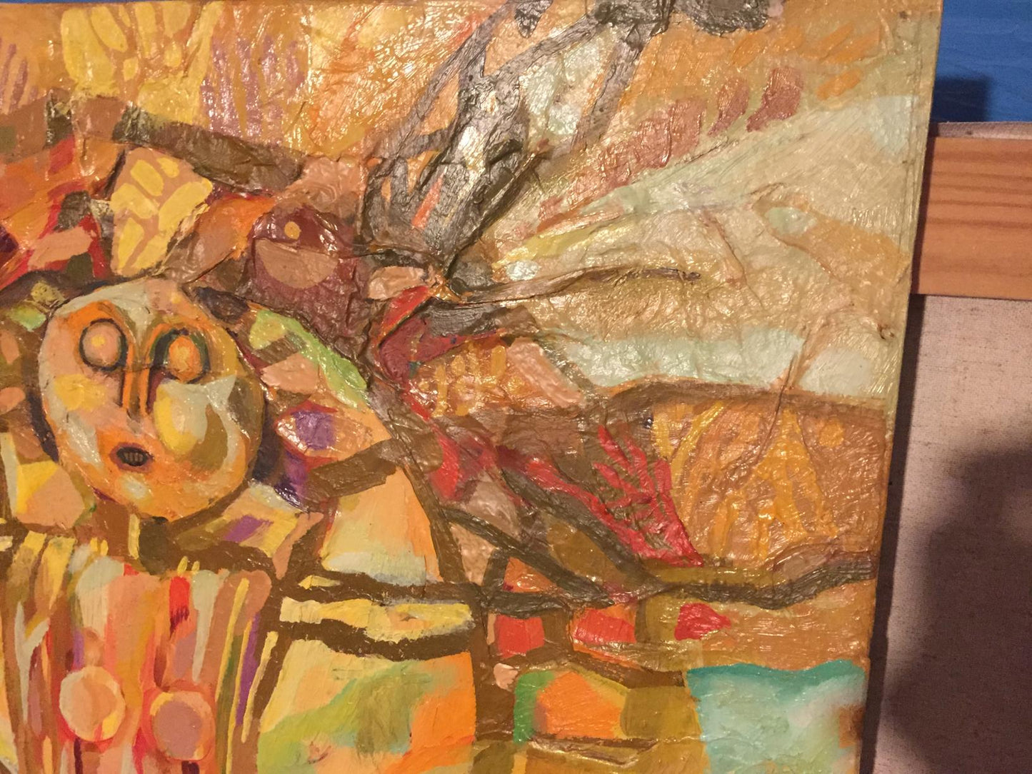 Abstract oil painting Palimpsest by Stadnik Vladimir with stylized face