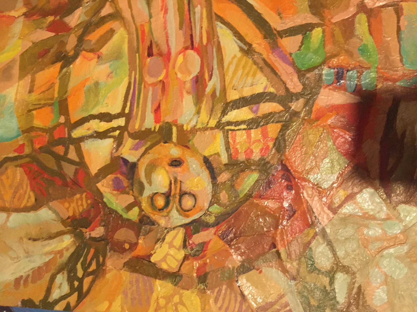Abstract oil painting Palimpsest by Stadnik Vladimir with stylized face
