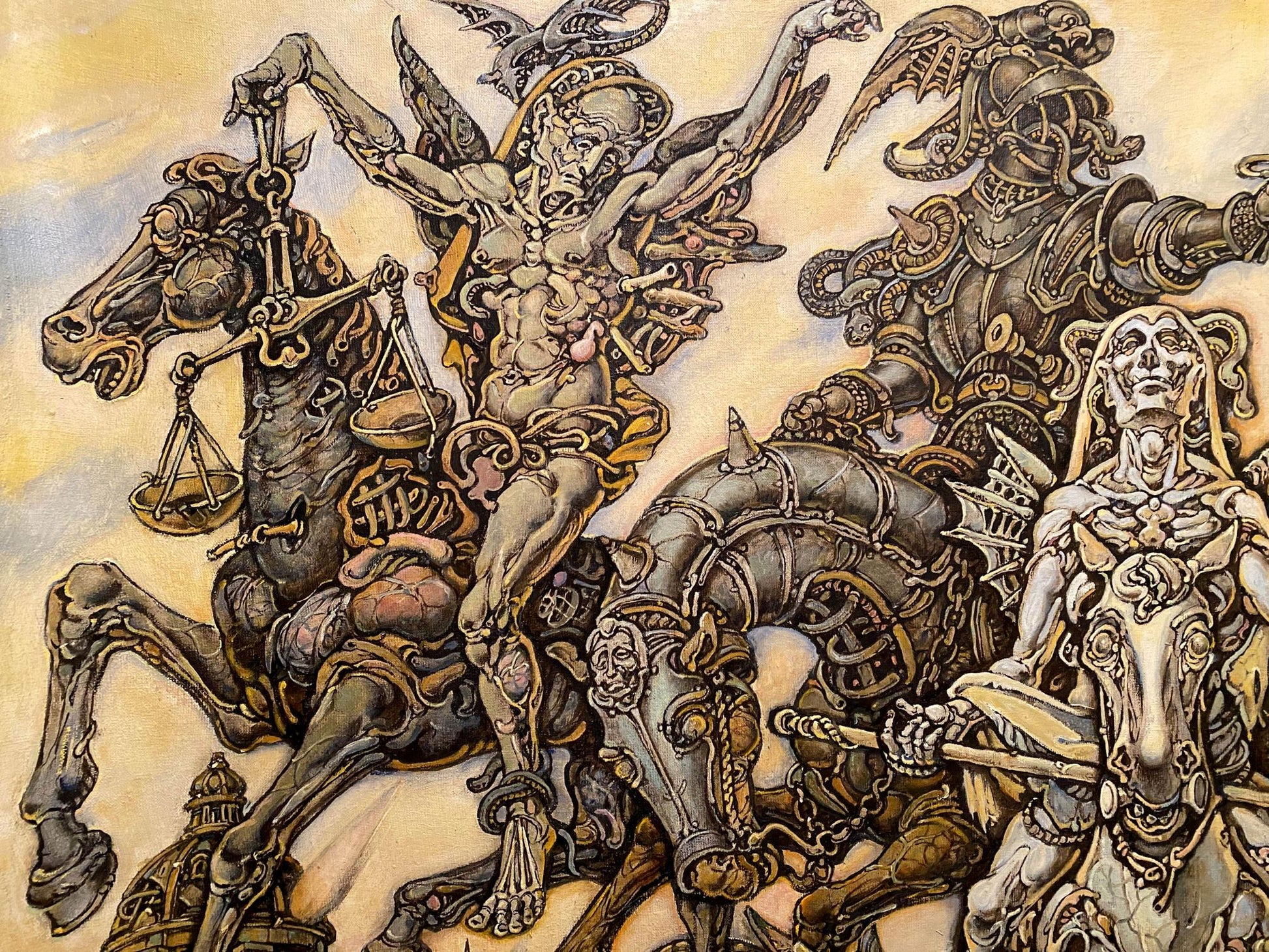 Dark fantasy oil painting Johns vision by Oleg Litvinov