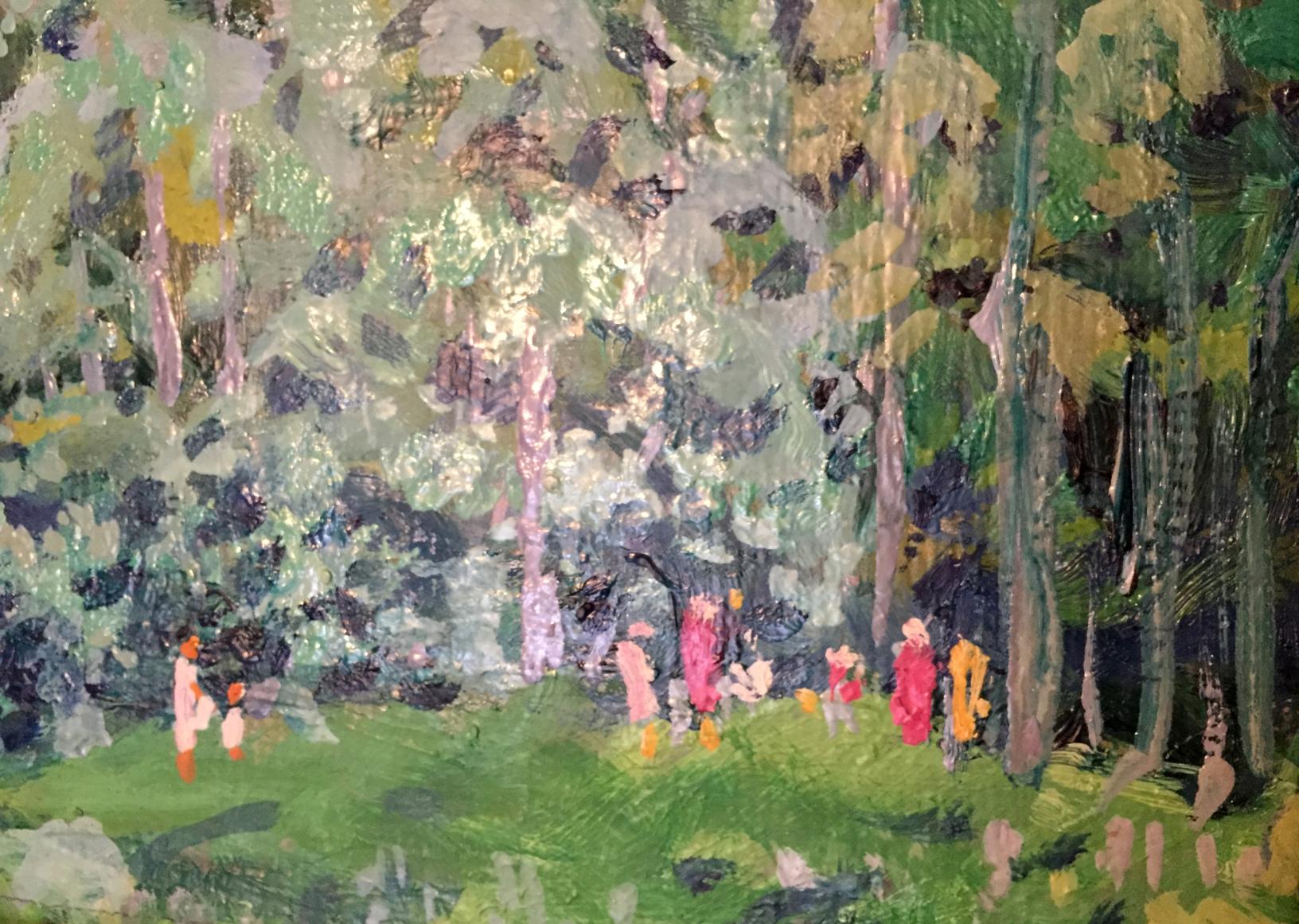 Vibrant impressionist oil painting of forest by Kolosovsky Georgy Sergeevich