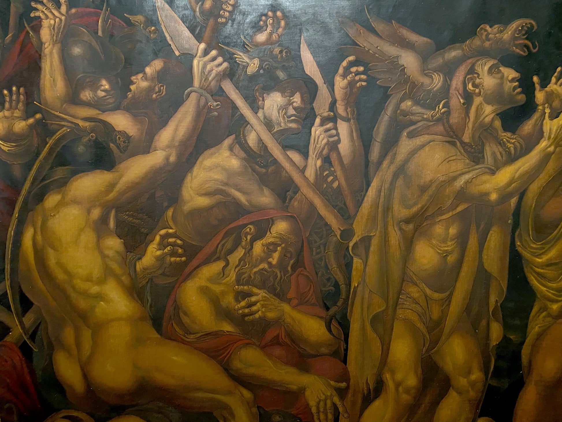 Oil painting A meeting by Litvinov Oleg Arkad’yevich, muscular mythological figures