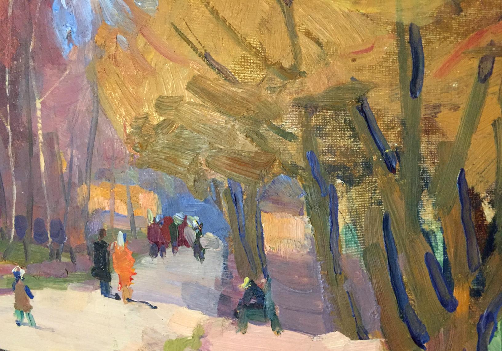 Vibrant impressionist oil painting Golden forest by Khrustalenko Nikolay Aleksandrovich