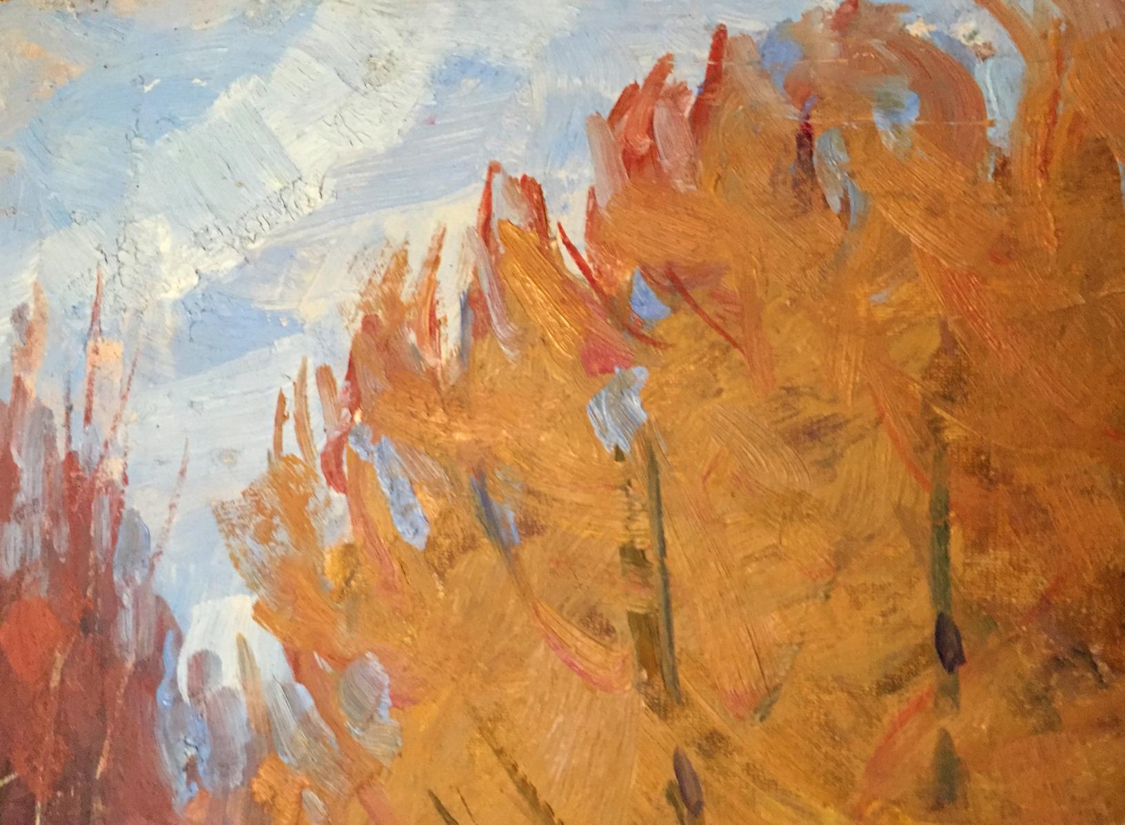 Vibrant impressionist oil painting Golden forest by Khrustalenko Nikolay Aleksandrovich