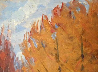 Vibrant impressionist oil painting Golden forest by Khrustalenko Nikolay Aleksandrovich
