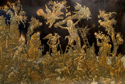 20th century oil painting by Litvinov Oleg Arkad’yevich: golden apocalypse scene
