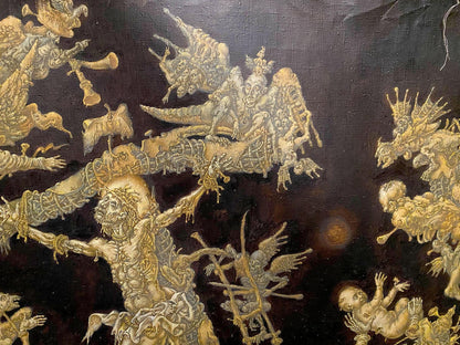 20th century oil painting by Litvinov Oleg Arkad’yevich: apocalyptic demonic figures