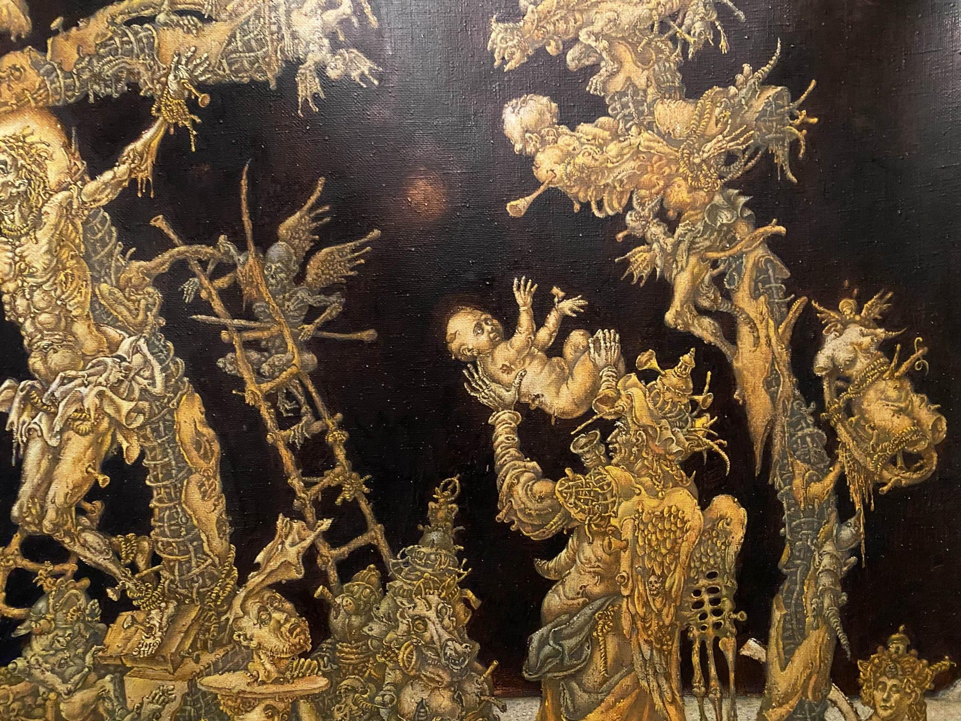 20th century oil painting by Litvinov Oleg Arkad’yevich: apocalyptic surreal scene