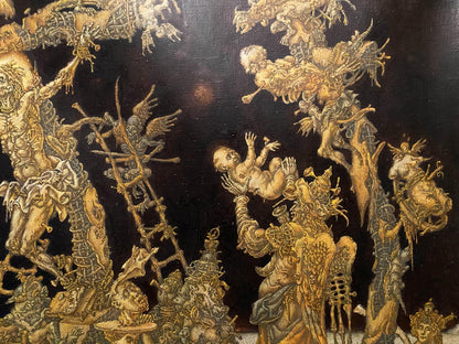 20th century oil painting by Litvinov Oleg Arkad’yevich: apocalyptic surreal scene