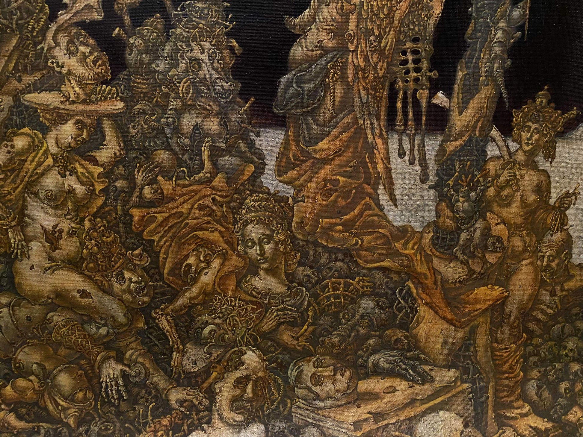 20th century oil painting by Litvinov Oleg Arkad’yevich: apocalyptic tapestry scene