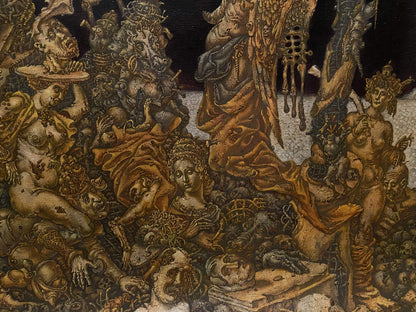 20th century oil painting by Litvinov Oleg Arkad’yevich: apocalyptic tapestry scene