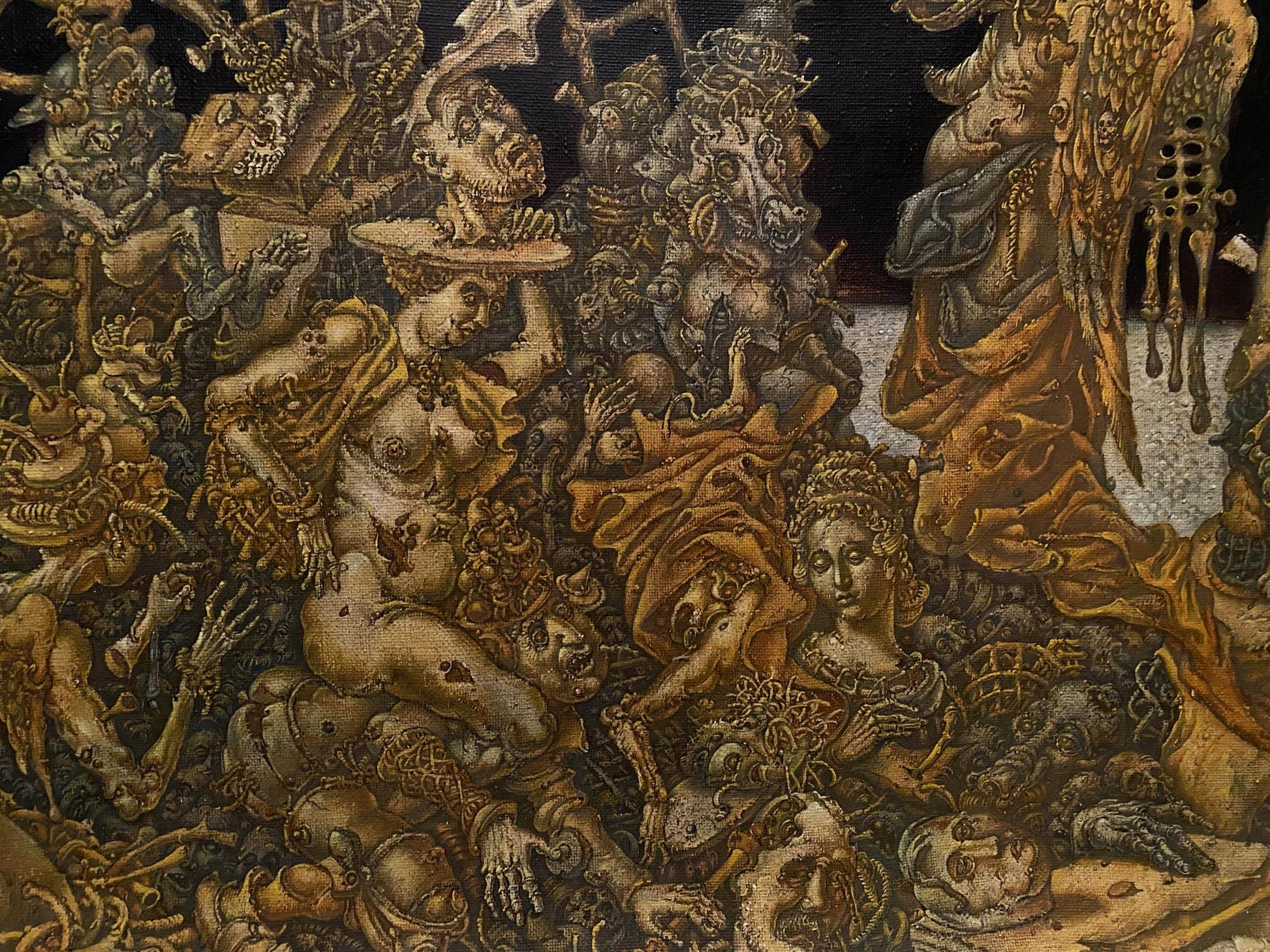 20th century oil painting by Litvinov Oleg Arkad’yevich: apocalyptic tapestry scene