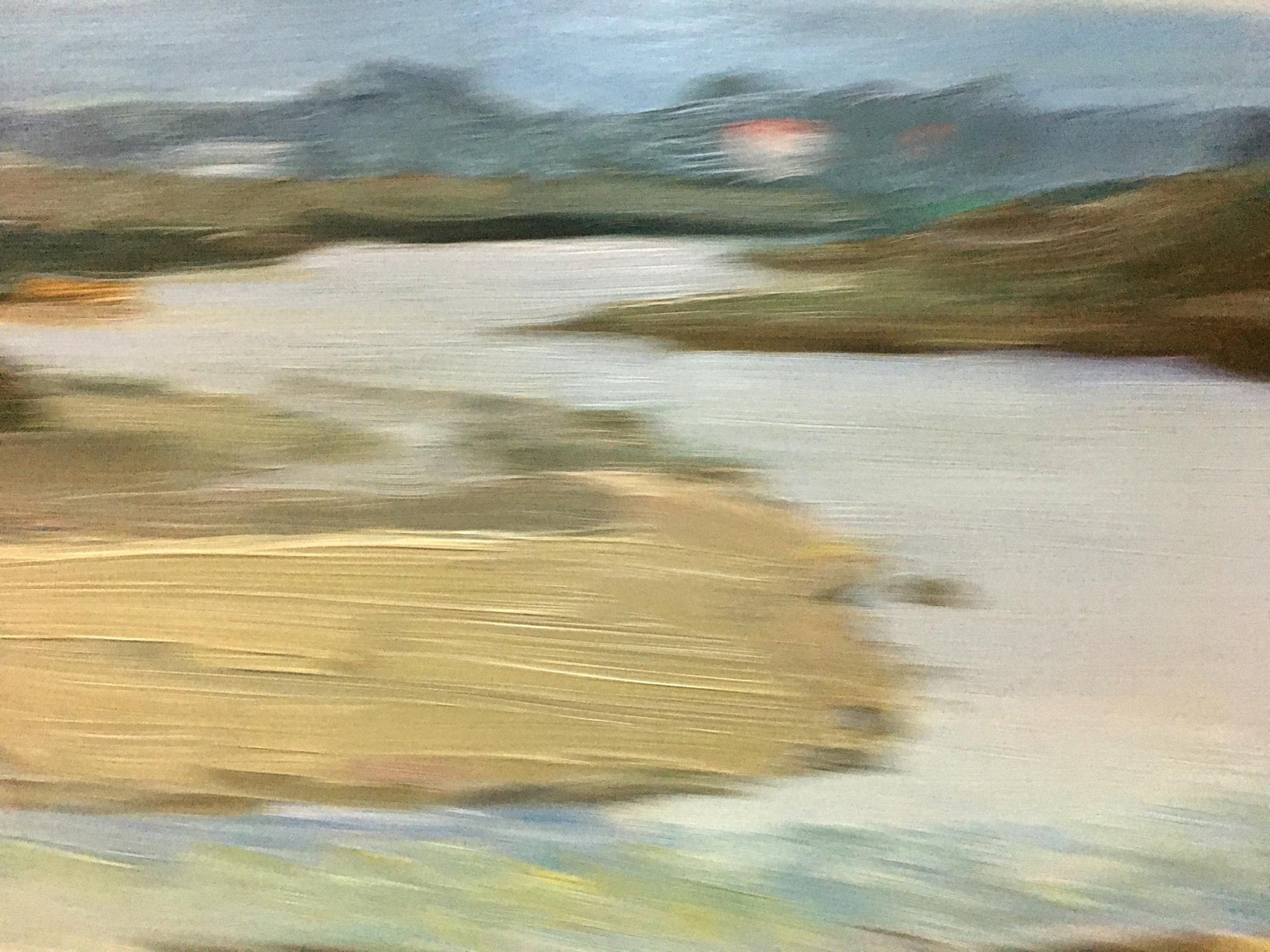 Abstract oil painting River flows by Trokhimenko Karp Demyanovych