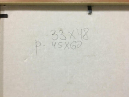 Back of Trokhimenko Karp Demyanovych oil painting with handwritten measurements