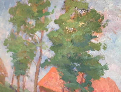 Vibrant impressionist oil painting House in the Forest by Leonid Mikhailovich Stil