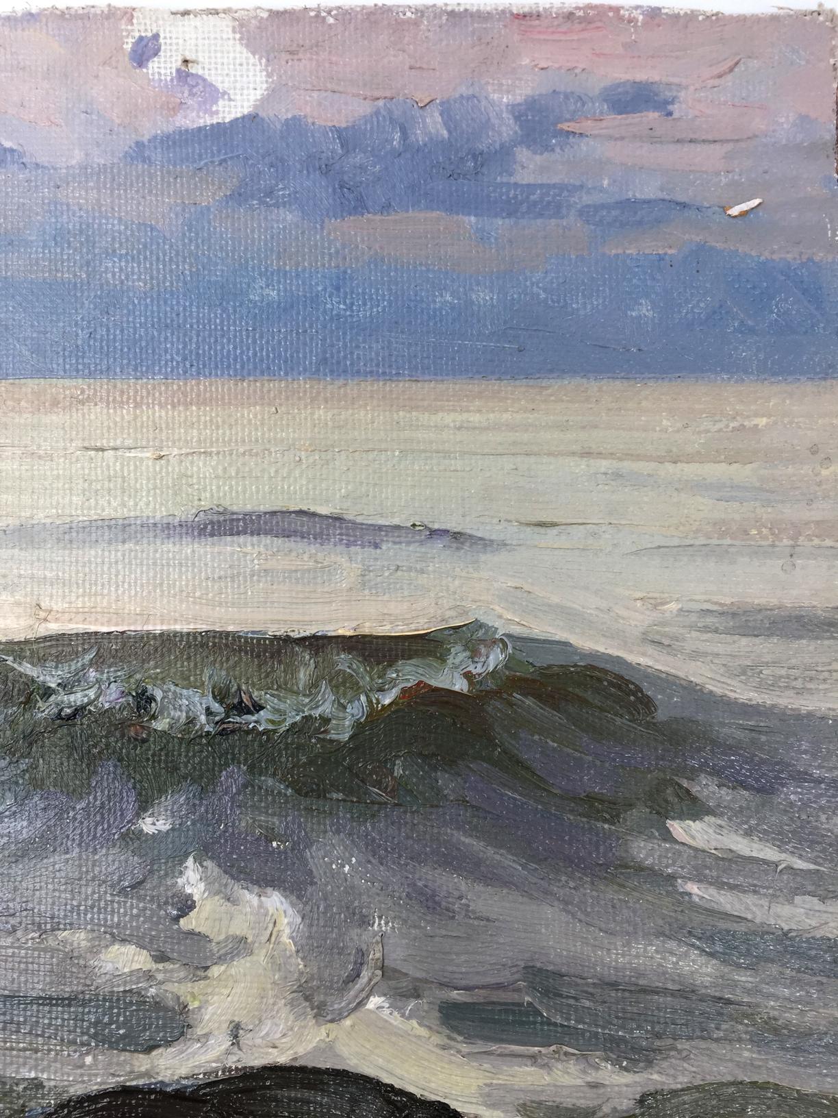 Oil painting Wave Balakai by Vladimir Leonidovich moody seascape