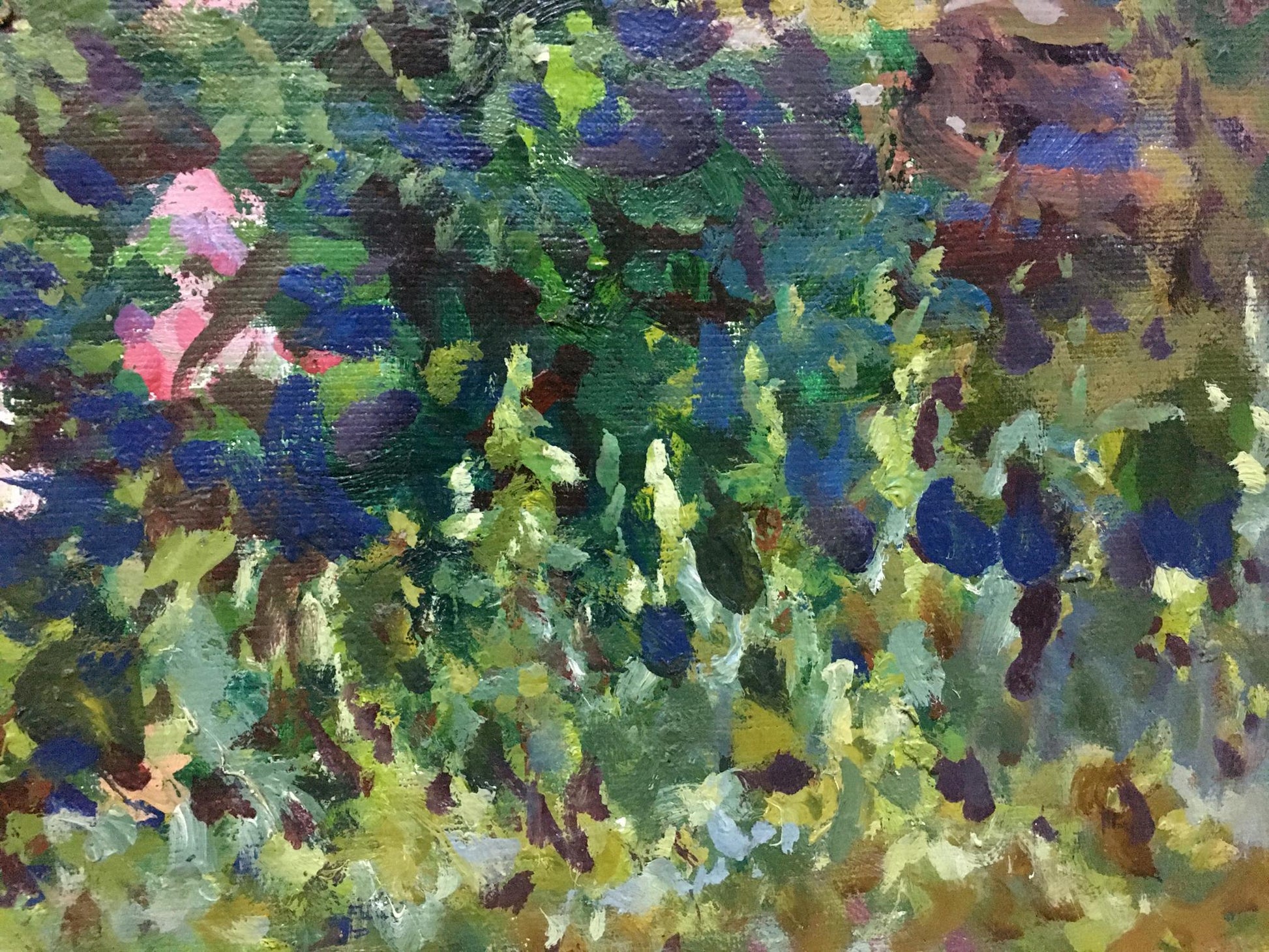 Vibrant impressionist oil painting of lush garden by Fomin Anatoly Nikiforovich