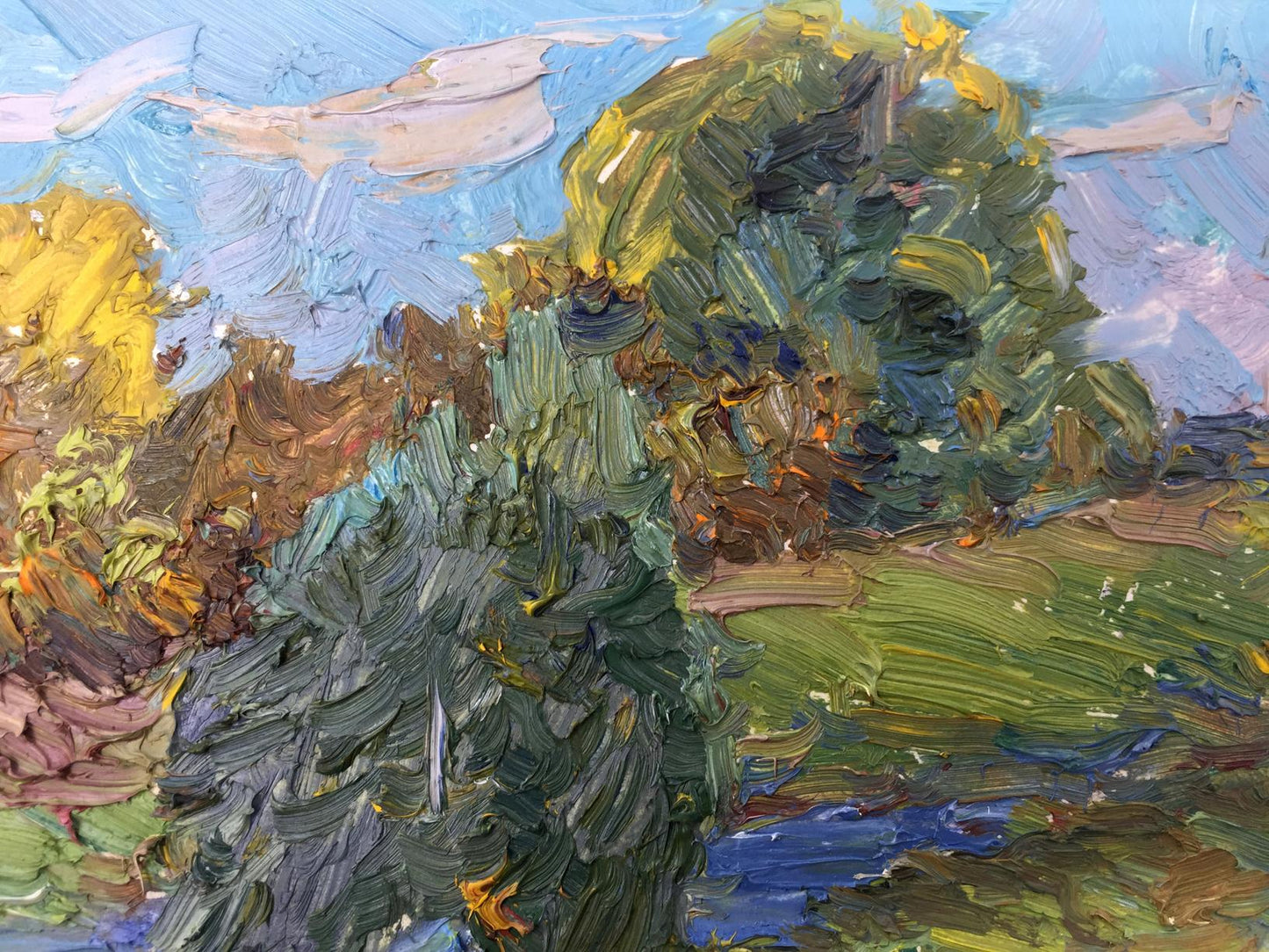 Vibrant impressionist oil painting Meadows by Viktor Grigoryevich Sevastyanov
