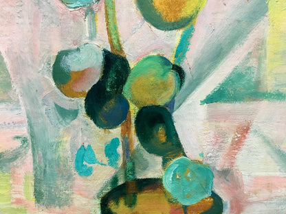 Oil painting Good morning by Yuri Ivanovich Kiyansky in teal green ochre hues