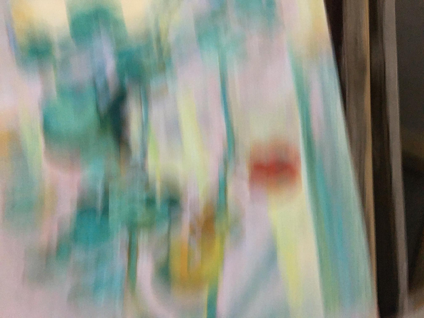 Oil painting Good morning by Yuri Ivanovich Kiyansky in teal yellow pink hues