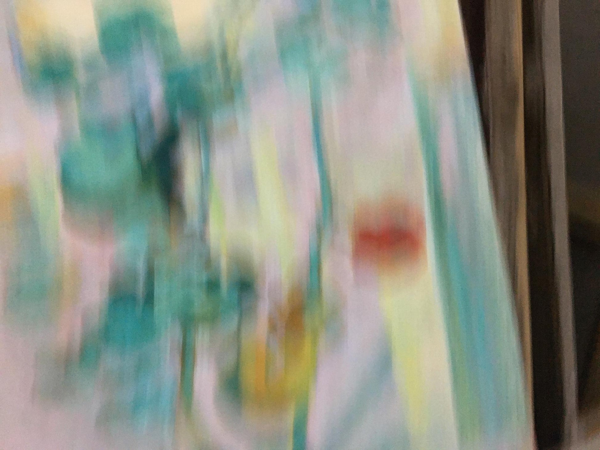 Oil painting Good morning by Yuri Ivanovich Kiyansky in teal yellow pink hues