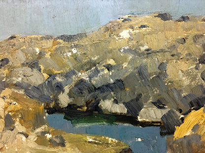 Textured oil painting Cliffs in the bay by Stremsky Alexander Ivanovich