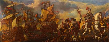 Oil painting by Litvinov Oleg Arkad’yevich: Spanish landing naval battle