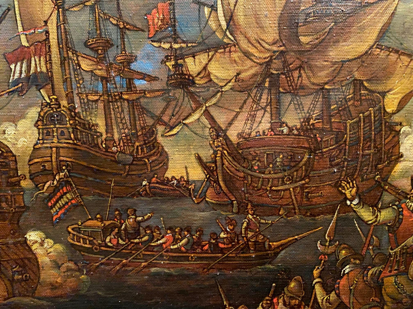 Oil painting of The Landing of the Spanish by Litvinov Oleg Arkad’yevich