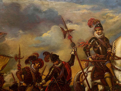 Oil painting of mounted knight by Litvinov Oleg Arkadyevich
