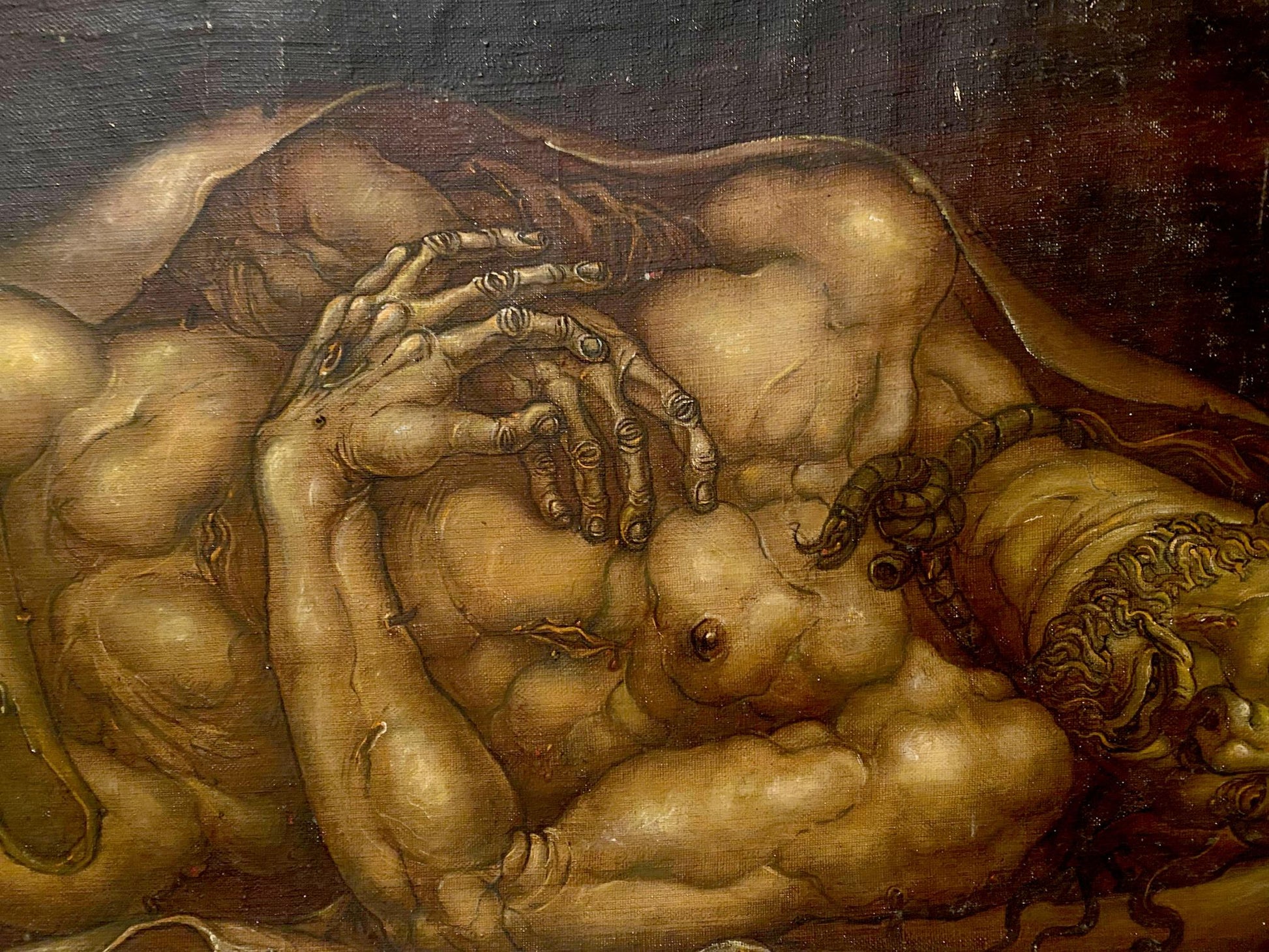 Surreal oil painting Dead Christ by Litvinov Oleg Arkad’yevich