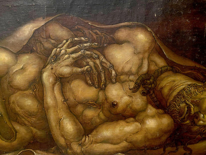 Surreal oil painting Dead Christ by Litvinov Oleg Arkad’yevich