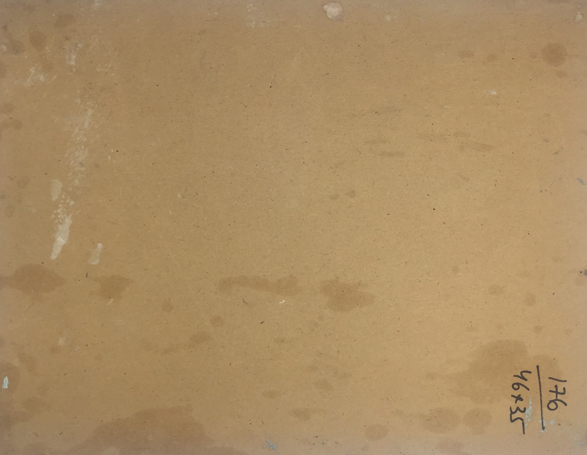Beige textured oil painting back with dark spots and white streaks