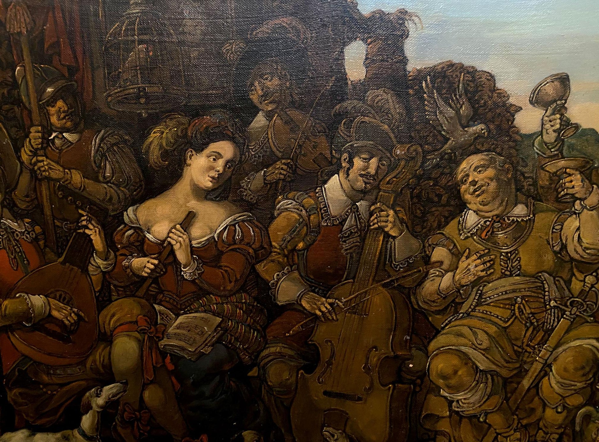 Oil painting by Litvinov Oleg Arkad’yevich of renaissance musical gathering