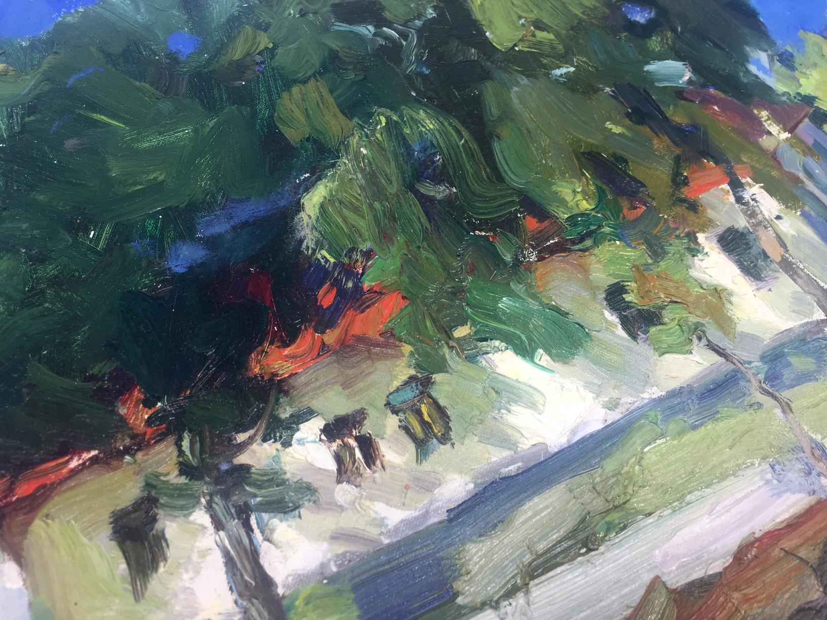 Vibrant impressionist tree painting in Oil painting House museum Georgy Petrovich Petrov