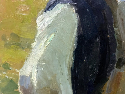 Textured oil painting of penguin by Shepherd Yablokov Anatoly Ivanovich